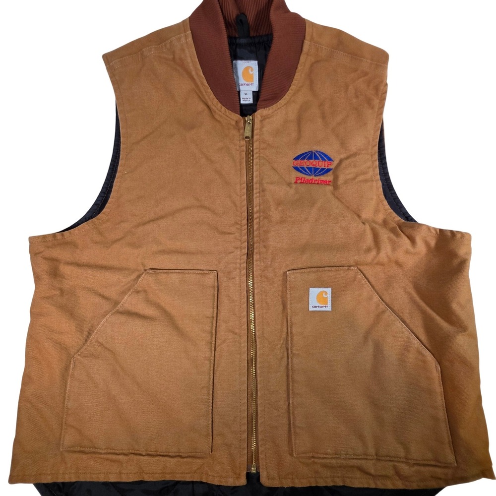 CARHARTT Mens XL Brown V01 Duck Canvas Arctic Quilt Vest Workwear Gorpcore